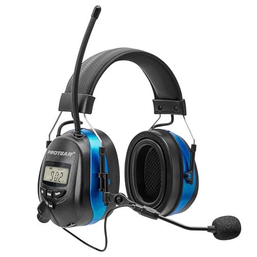 Top 3 Assistive Listening Devices for Better Hearing 4 PROTEAR AM FM Radio Headphones for Mowing, Bluetooth 5.4 Hearing Protection with Boom Microphone, Work Safety Earmuffs for Noise Reduction, Rechargeable Radio Headset with Upgraded Gel Earpads(BLUE)