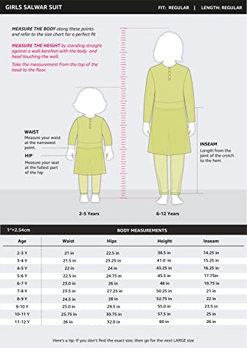 Image of Amazon Brand - Jam & Honey Rayon Girl Festive Printed Salwar Suit Set Which Is Both Comfortable And Stylish