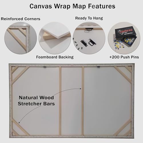 Canvas Art Bay PPMAP007 Personalized Classic Push Pin World Map thumb #7