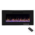 R.W.FLAME 36" Electric Fireplace, Recessed Wall Mounted and In-wall Fireplace Heater, Fit for 2 x 4 and 2 x 6 Stud, Remote Control with Timer,Touch Screen,Adjustable Flame Color and Speed, 750-1500W