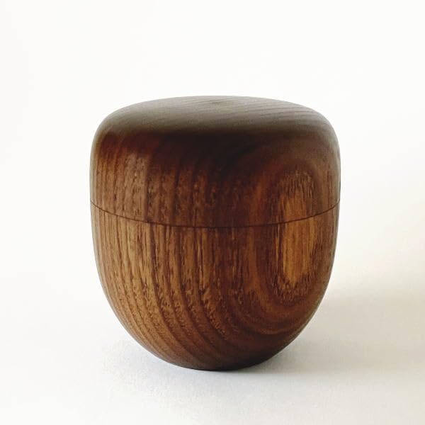 Amazon｜木製 棗(なつめ) えんじゅの木 茶器 抹茶｜茶入・茶壺