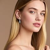 Weviway Light Blue Drop Earrings for Women - 925 Sterling Silver Teardrop Stud Dangle Earring, Elegant Aquamarine Gemstone Jewellery Gift for Her - Image 3