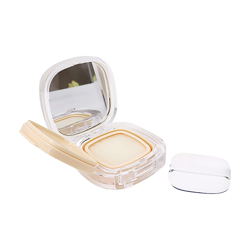 Hugede Clear 10G Square Portable Air Powder Puff Box Makeup Air Cushion Case Empty Foundation Cream Case Bb Cream Container With Sponge Puff And Mirror