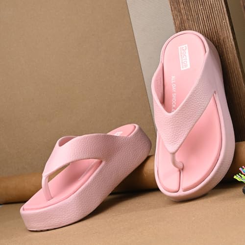 Image of DOCTOR HEALTH SUPER SOFT Women's Orthopedic Soft Platform Slippers | Ultra-Cushioned Shock Absorbing Footbed | Lightweight Anti-Skid Everyday Wear Comfort Flip Flops for All-Day Support