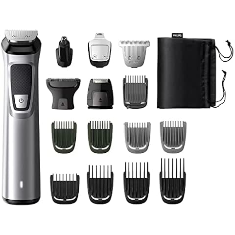 Philips Multigroom Series 7000 16-in-1 Face, Hair & Body Trimmer, MG7736/13, Silver Cover