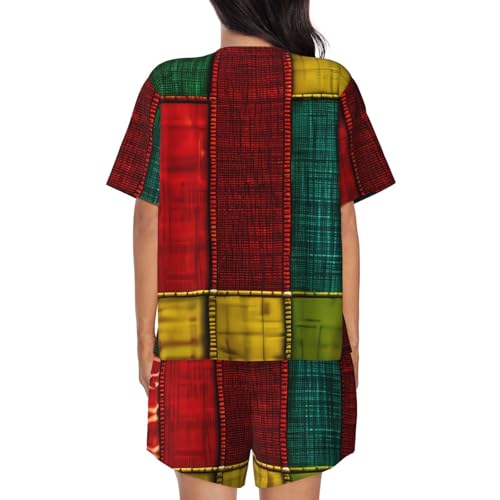 Pyjama à manches courtes anti-chaleur ensemble fluide imprimé 1 - 2