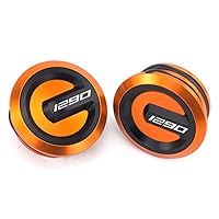 Für KTM 1290 Super Adventure 2015-2022 1290 Super Duke R 2014-2022 Rahmenloch-Abdeckkappen Stecker Dekorative Rahmenkappe Motorradzubehör (Orange & Schwarz)