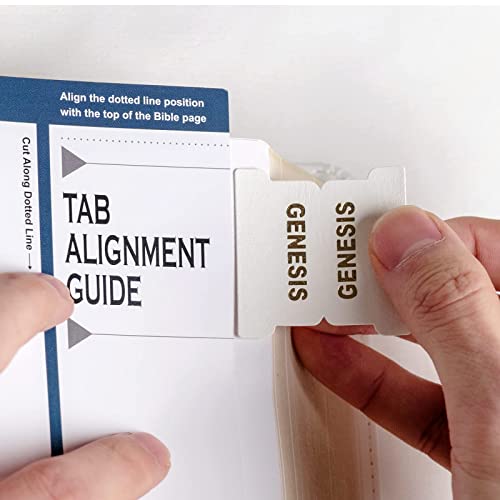 Image of UPAFEXXI-Leather Bible Tabs for Women and Men, Gold Foil Lettering(White)