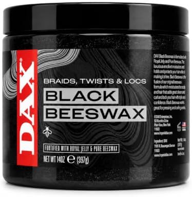 DAX Black Beeswax Hair Wax for Braids, Twists & Locs, 14 Oz