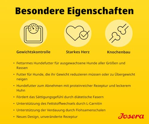 JOSERA Adult Light & Vital Huhn (1 x 12,5 kg) | Premium Trockenfutter für ausgewachsene Hunde | mit Erbse | wenig Fett & viel Protein zur Gewichtskontrolle | leicht verdaulich | weizenfrei |1er Pack