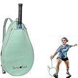 thoran Bolsa de bádminton, Mochila de tenis para hombres, Bolsa de tenis duradera con compartimento ventilado para zapatos Raqueta de tenis para mujeres y hombres, Raquet Carrier para raquetas de
