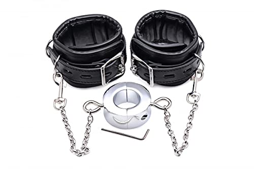 Master Series Hells Tether Ball Stretcher with Ankle Cuffs, Black