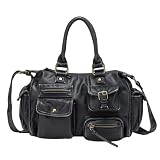 LY&SQ Hobo-Tragetasche aus PU-Leder für Damen, Retro-Schultertasche mit Mehreren Taschen...