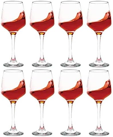 Vikko Copas de vino, juego de 8 copas de vino tinto, copa de vino transparente de 14 onzas, copas europeas clásicas y duraderas