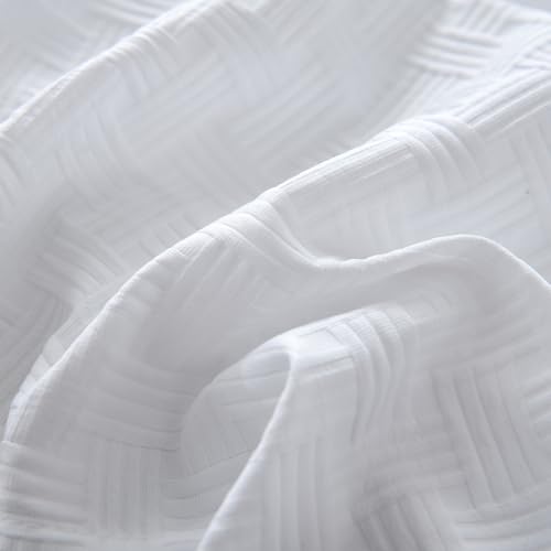 Pleated-Bed-Skirt-Queen-Size-Soft-and-Breathable-Microfiber-Knitted-Jacquard-Waffle-Weave-Striped-Bed-Skirt-Queen-Bed-Skirt-14-Inch-Drop-White Pleated Bed Skirt Queen Size Soft and Breathable Microfiber Knitted Jacquard Waffle Weave Striped Bed Skirt Queen Bed Skirt 14 Inch Drop White