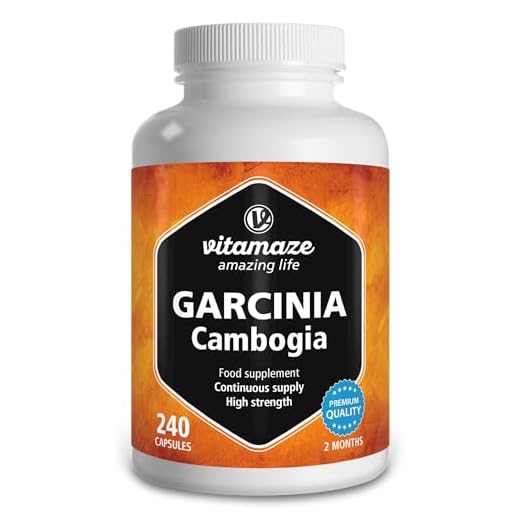 Vitamaze® Extracto de Garcinia Cambogia combinado con colina, como inhibidor del apetito, y cápsulas quemadoras de grasa, 240 cápsulas para 2 meses, producto alemán de calidad