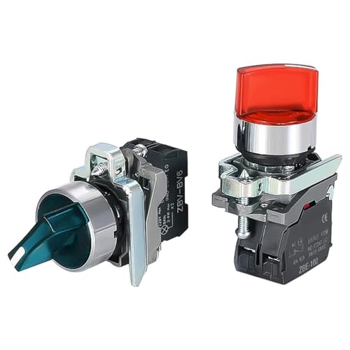 Commutateur XB4 3 vitesses bouton rotatif 24V 2NO bleu