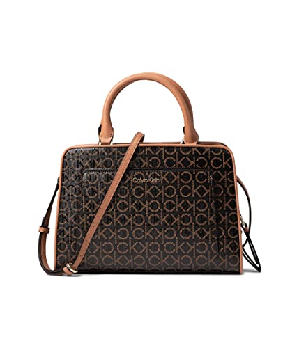 Calvin Klein Bolsa com logotipo texturizado Margot, Marrom/cáqui/caramelo em relevo, One Size