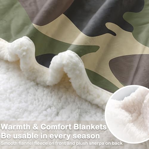Sleepwish STR0116547316 Green Camouflage Fleece Throw Blanket thumb #3