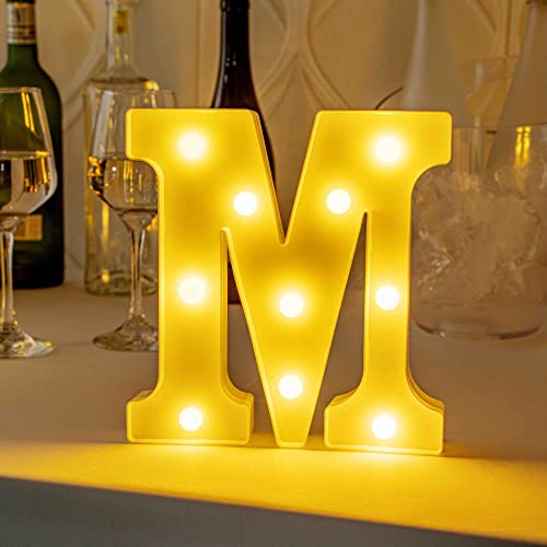 Image of Restaurantware Illumify 8.1 x 1.2 x 8.7 Inch Light Up Letter 1 Durable Marquee LED Light - Letter M Touchproof White Plastic Party Light Keyhole Slot For Parties Weddings Or Special Events