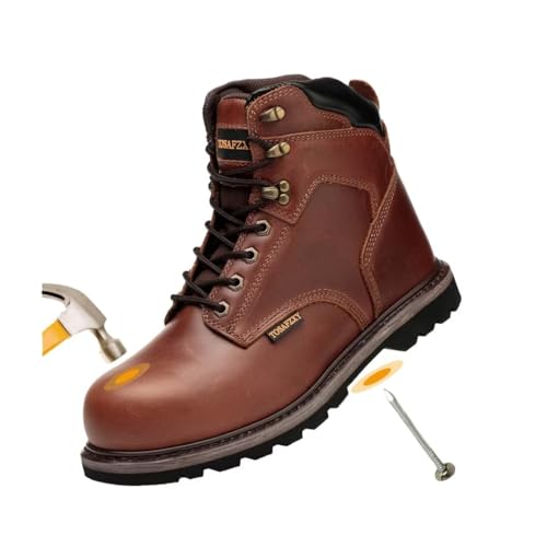 Best Boots for Number 10: Top Picks & Reviews 15 TOSAFZXY Work Safety Boots for Men Durable Crazy-Horse Leather Indestructible Steel Toe Waterproof and Non-Slip Better Warmth Men Work Shoes Dark Brown 10