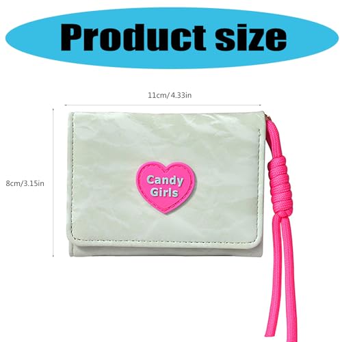 Stylish Compact Wallet with Contrast Color Design Credit Card Holder and Transparent Slot Multi Functional Purse, Black, 11x8x2cm3