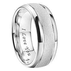 8mm White Tungsten I Love You