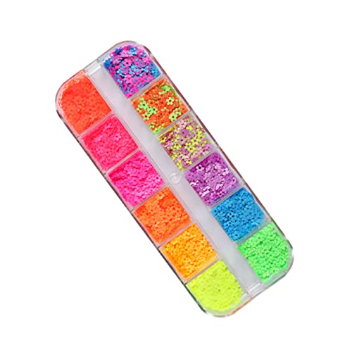 Gogogmee 2-Pack Manicure Confetti Nails Manicure Decoration Glitter Nail Manicure Confetti Sequins Box for Women Girls Ladies