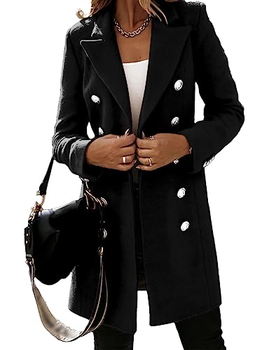 Amazon.com: IDEALSANXUN Womens Wool Coat Double Breasted Fall