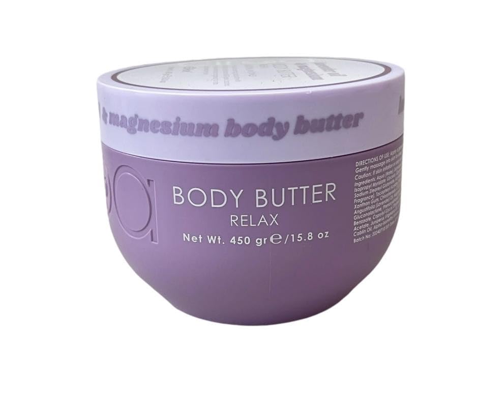Lavender Oil and Magnesium Relax Body Butter, Ultra-Hydrating with Shea Butter, Australian Made, 15.8 oz