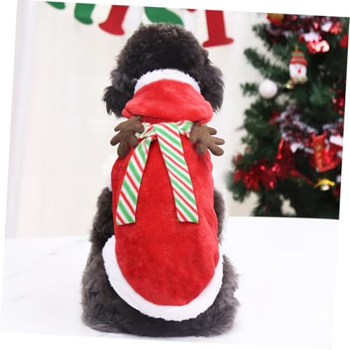 Disfraz navideño para perros tamaño M con bufanda miniatura 4