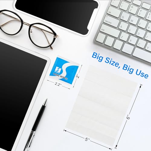 image for SPINGO 200 Count Lens Wipes for Eyeglasses, Eye Glasses Cleaner Wipes,