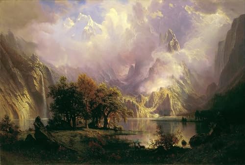 Pintura decorativa paesaggio di montagna en cuadro de 60x90cm ideal para salones elegantes
