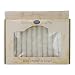 World Of Judaica Safed Candles Shabbat Candle Set in White with Dripped Lines