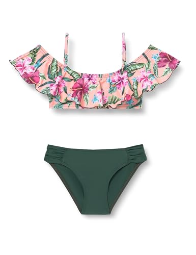 Haute pression Zweiteiliger Badeanzug für Mädchen, Blumendruck,...