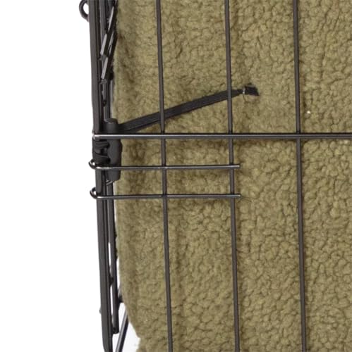 Danish Design Dog Crate Bumper - Sherpa Fleece, Ecoflex Recycled Filling - Olive - Medium, M (Pack of 1) - Image 2