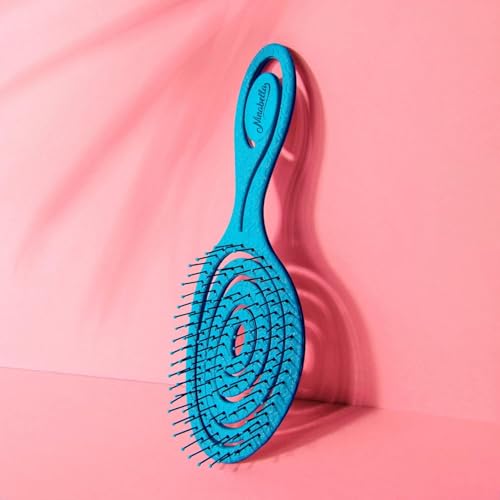 Ninabella Haarbürste ohne Ziepen - Bürste für Damen und Herren - Detangler Bürste auch für Locken & Lange Haare - Entwirrbürste Haarbürsten - Ozean Blau
