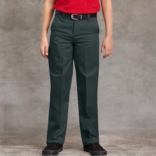 Image of Dickies Boy's Flexwaist Flat Front Straight Leg School Uniform Pants - Adjustable Uniform Trousers for Schoolwear