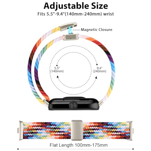 Image of Tobfit Stretchy Nylon Braided Band for Redmi Watch 6 /Redmi Watch5 /4 & Xiaomi Smart Band 8 Pro /9 Pro - Breathable, Adjustable Quick-Release Replacement Strap
