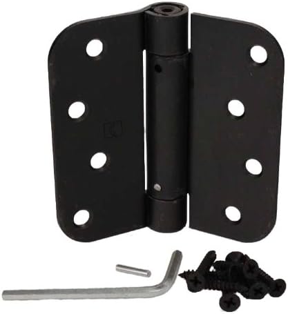 Hager 1752410R 4 x 4 5/8 Radius Corner Steel Full Mortise Residential Spring Hinge Matte Antique Bronze Finish