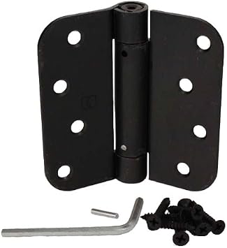 Hager 1752410R 4" x 4" 5/8" Radius Corner Steel Full Mortise Residential Spring Hinge Matte Antique Bronze Finish