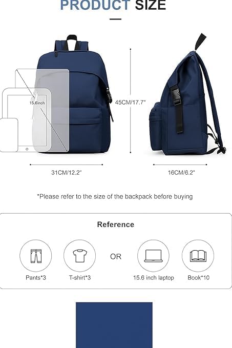 Image of 30L Waterproof 14 Inch Laptop Backpack for School, College, Office, Travel and Hiking Spacious Lightweight Daypack with Multi-Compartment Storage for Men and Women