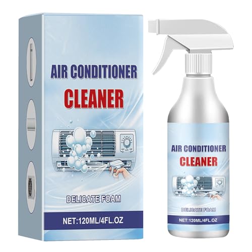 Spray Nettoyant Pour Climatisation Mobile Split, 120 Ml Spray Moussant Sans Rinçage Bombe De Nettoyage Pour Climatiseur De Voiture Maison Auto