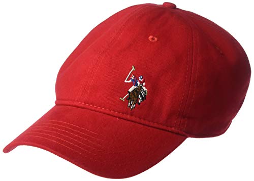 U.S. Polo Assn. Men's Color Horse Washed Twill Baseball Cap, Adjustable, red, one Size