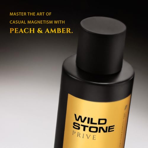 Image of Wild Stone Prive Peach & Amber Parfum for Men 100ml | Luxury Long Lasting Perfume | Citrus, Fruity & Fresh Fragrance | Premium Men's Perfume