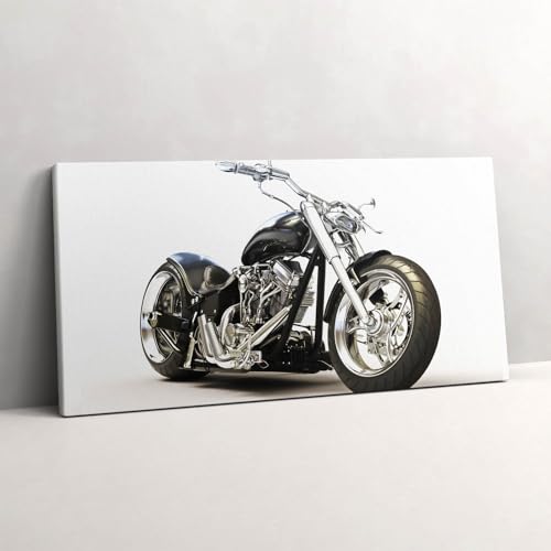 Moto noire tableau photo sur toile grand format mural