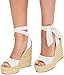 SERAIH Womens Lace up Espadrilles Platform Wedges Sandals Heels Tie Ankle Strap Summer Dress Shoes