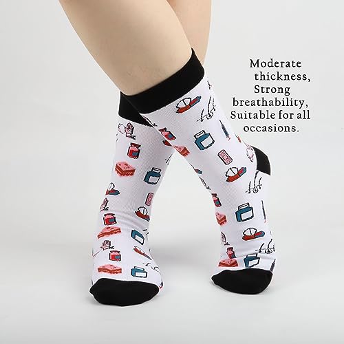 TOBGBE 2 Pairs Dermatologist Socks Skin Doctor Gift Dermatology Nurse Socks Dermatology Graduation Gift3