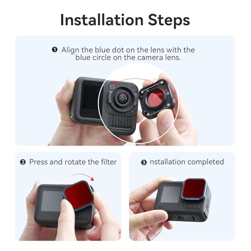 Monzi - Wasserdichter Unterwasserfilter für GoPro Hero 13 (2024-2025) – Rotlichtfilter & Farbkorrektur für kristallklare Tauchvideos