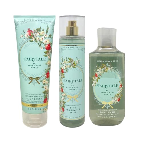 Bath & Body Works - Fairytale - 3 pc Bundle - Fine Fragrance Mist Ultimate Hydration Body Cream and Shower Gel